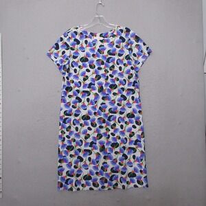 Jude Connally Dress Small Floral Dancing Lilies Shift Nylon Spandex Mod Retro